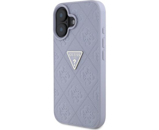 Guess Hot Stamp 4G Pattern Triangle Metal Logo Case Aizsargapvalks priekš iPhone 16 / violets Neoriģinālie Maciņi