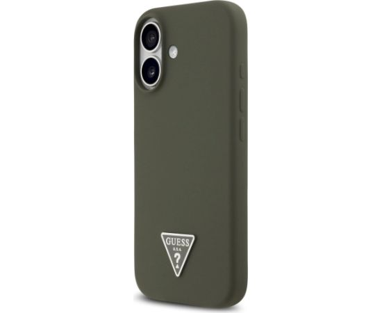 Case Guess Silicone Triangle Logo MagSafe Aizsargapvalks priekš iPhone 17 / haki Neoriģinālie Maciņi