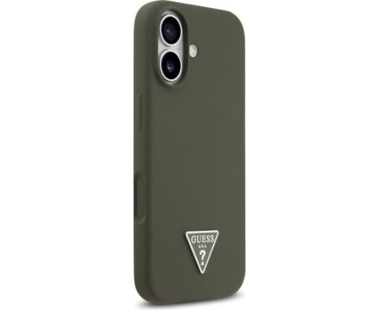 Case Guess Silicone Triangle Logo MagSafe Aizsargapvalks priekš iPhone 17 / haki Neoriģinālie Maciņi