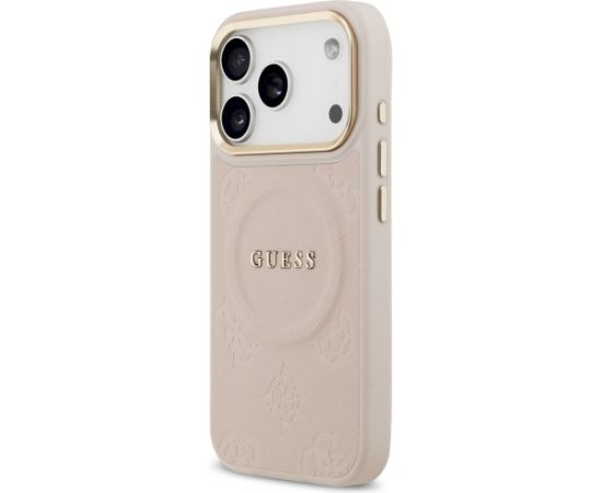 Guess Peony Hot Stamp MagSafe Case Aizsargapvalks priekš iPhone 17 Pro / rozā Neoriģinālie Maciņi