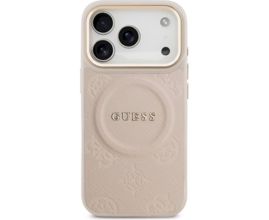 Guess Peony Hot Stamp MagSafe Case Aizsargapvalks priekš iPhone 17 Pro / rozā Neoriģinālie Maciņi