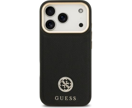 Case Guess Grained Strass Logo MagSafe Aizsargapvalks priekš iPhone 17 Pro / melns Neoriģinālie Maciņi