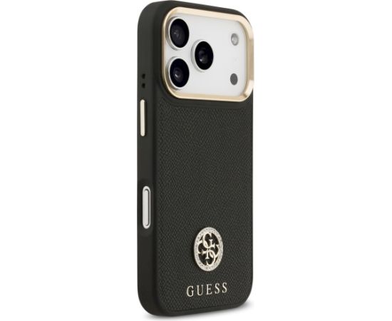 Case Guess Grained Strass Logo MagSafe Aizsargapvalks priekš iPhone 17 Pro / melns Neoriģinālie Maciņi