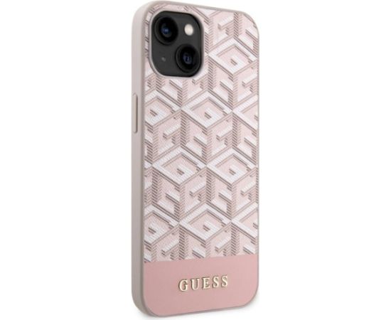 Guess GUHMP14MHGCFSEP GCube Stripes MagSafe Aizsargapvalks priekš iPhone 14 Plus/15 Plus 6.7" / rozā Neoriģinālie Maciņi