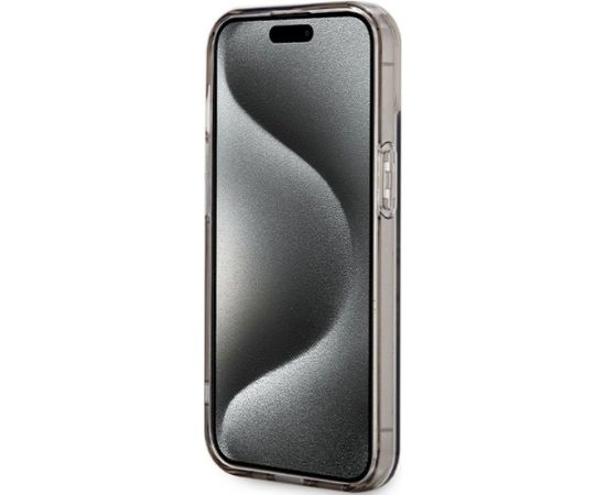 Guess GUHMP15SHFWFCK Hardcase IML Flowers Wreatch MagSafe Aizsargapvalks priekš iPhone 15 / 14 / 13 6.1" / melns Neoriģinālie Maciņi