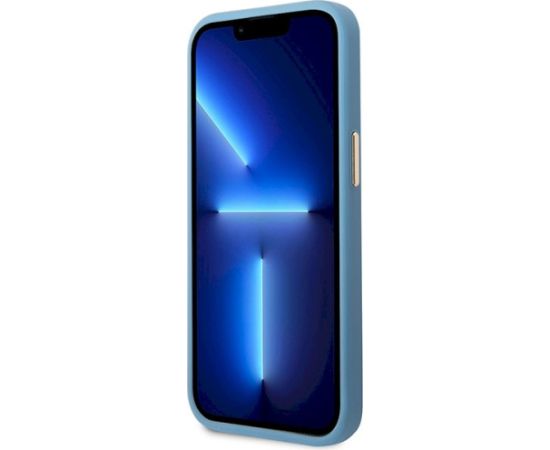 Guess GUHMP14LU4GPRB Hardcase 4G Logo Plate MagSafe Aizsargapvalks priekš iPhone 14 Pro 6.1" / zils Neoriģinālie Maciņi