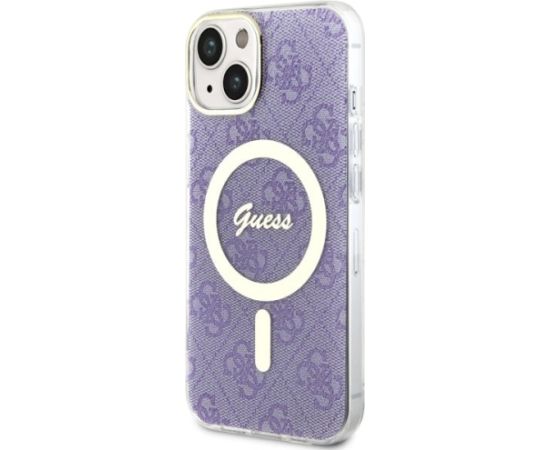 Guess GUHMP14SH4STU Hardcase 4G MagSafe Aizsargapvalks priekš iPhone 14 / 15 / 13 6.1" / violets Neoriģinālie Maciņi