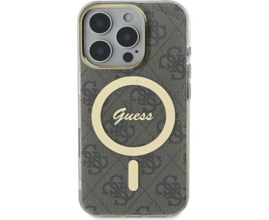 Guess GUHMP16LH4STW Hardcase IML 4G MagSafe Aizsargapvalks priekš iPhone 16 Pro 6.3" / brūns Neoriģinālie Maciņi