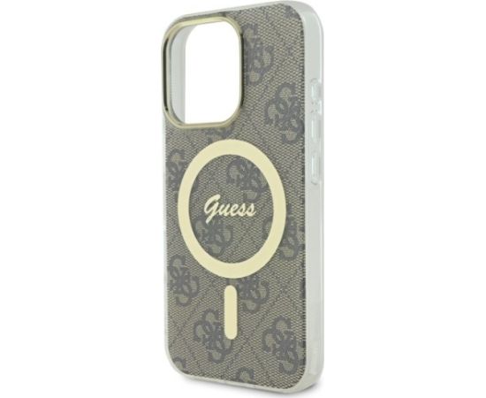 Guess GUHMP16LH4STW Hardcase IML 4G MagSafe Aizsargapvalks priekš iPhone 16 Pro 6.3" / brūns Neoriģinālie Maciņi
