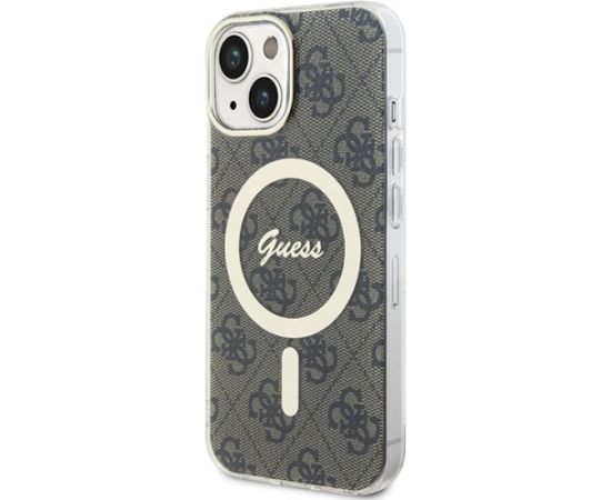Guess GUHMP15MH4STW Hardcase IML 4G MagSafe Aizsargapvalks priekš iPhone 15 Plus/14 Plus 6.7" / brūns Neoriģinālie Maciņi