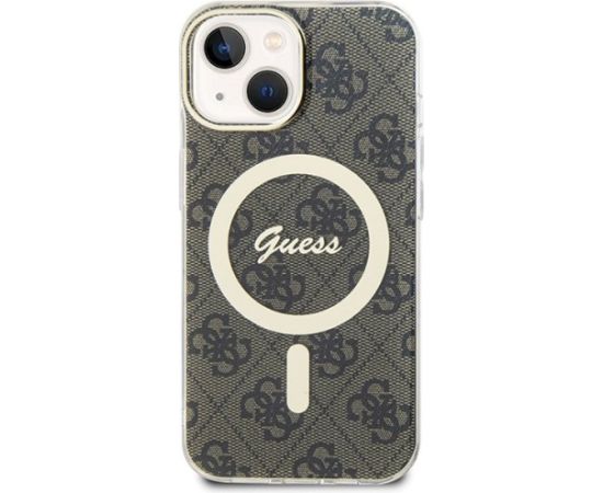 Guess GUHMP15MH4STW Hardcase IML 4G MagSafe Aizsargapvalks priekš iPhone 15 Plus/14 Plus 6.7" / brūns Neoriģinālie Maciņi