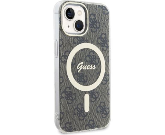 Guess GUHMP15MH4STW Hardcase IML 4G MagSafe Aizsargapvalks priekš iPhone 15 Plus/14 Plus 6.7" / brūns Neoriģinālie Maciņi