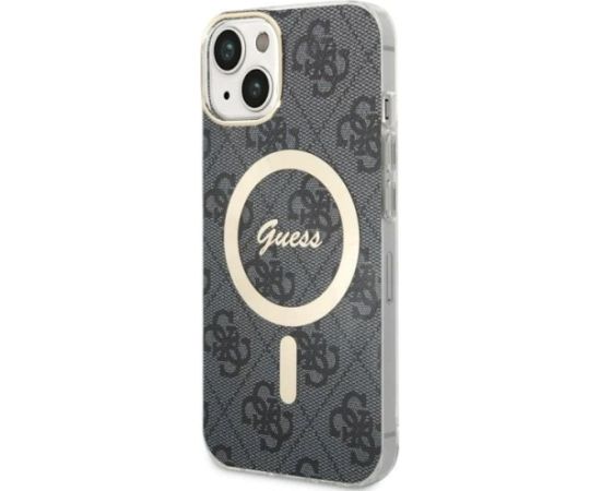 Guess GUHMP14MH4STK Hardcase 4G MagSafe Aizsargapvalks priekš iPhone 14 Plus / 15 Plus 6.7" / melns Neoriģinālie Maciņi
