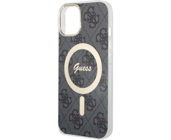 Guess GUHMP14MH4STK Hardcase 4G MagSafe Aizsargapvalks priekš iPhone 14 Plus / 15 Plus 6.7" / melns Neoriģinālie Maciņi