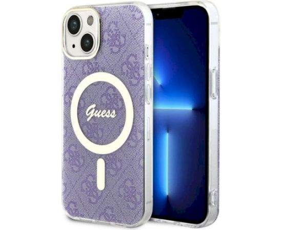 Guess GUHMP14MH4STU Hardcase 4G MagSafe Aizsargapvalks priekš iPhone 14 Plus / 15 Plus 6.7" / violets Neoriģinālie Maciņi