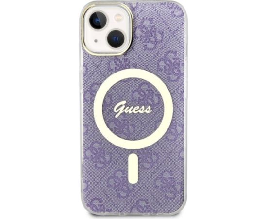 Guess GUHMP14MH4STU Hardcase 4G MagSafe Aizsargapvalks priekš iPhone 14 Plus / 15 Plus 6.7" / violets Neoriģinālie Maciņi