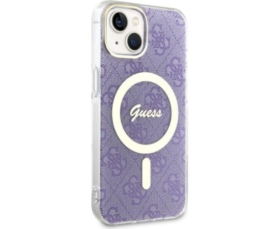 Guess GUHMP14MH4STU Hardcase 4G MagSafe Aizsargapvalks priekš iPhone 14 Plus / 15 Plus 6.7" / violets Neoriģinālie Maciņi