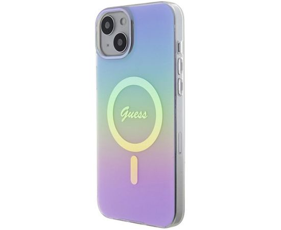 Guess GUHMP15SHITSU Hardcase IML Iridescent MagSafe Aizsargapvalks priekš iPhone 15 / 14 / 13 6.1" / violets Neoriģinālie Maciņi