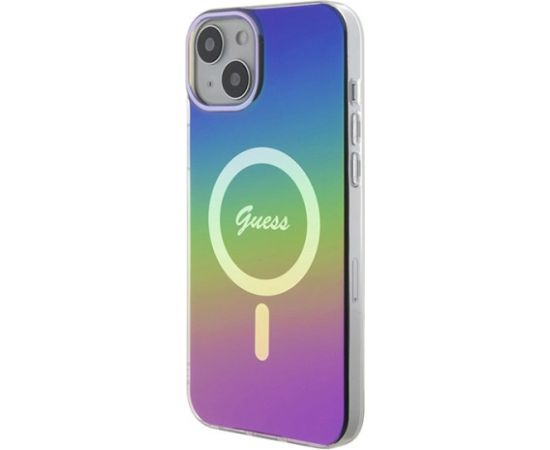 Guess GUHMP15MHITSK Hardcase IML Iridescent MagSa Aizsargapvalks priekš iPhone 15 Plus/14 Plus 6.7" Neoriģinālie Maciņi