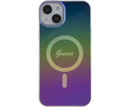 Guess GUHMP15MHITSK Hardcase IML Iridescent MagSa Aizsargapvalks priekš iPhone 15 Plus/14 Plus 6.7" Neoriģinālie Maciņi