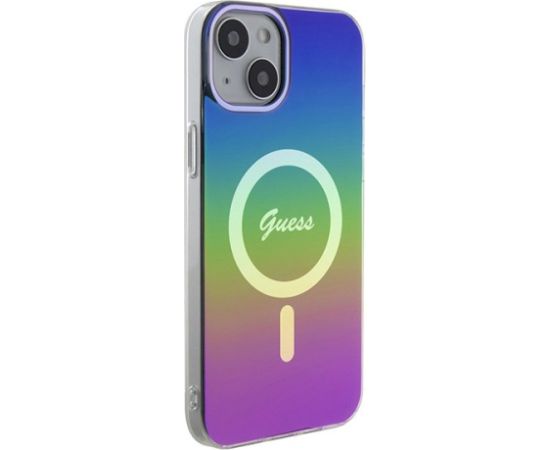 Guess GUHMP15MHITSK Hardcase IML Iridescent MagSa Aizsargapvalks priekš iPhone 15 Plus/14 Plus 6.7" Neoriģinālie Maciņi