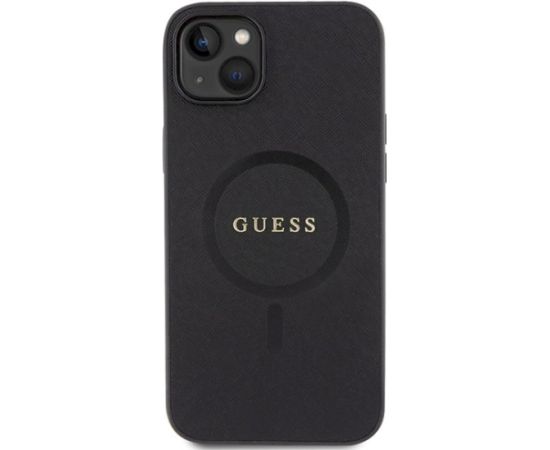 Guess GUHMP15MPSAHMCK Hardcase Saffiano MagSafe Aizsargapvalks priekš iPhone 15 Plus / 14 Plus 6.7" / melns Neoriģinālie Maciņi