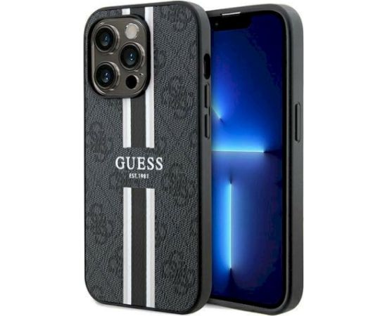 Guess GUHMP15XP4RPSK Hardcase 4G Printed Stripes MagSafe Aizsargapvalks priekš iPhone 15 Pro Max 6.7" Neoriģinālie Maciņi