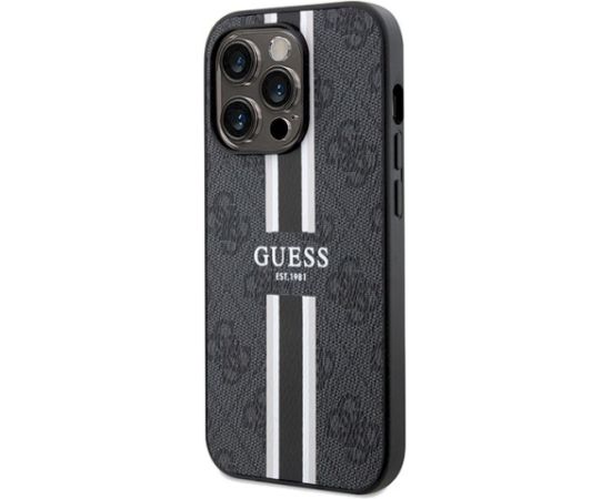 Guess GUHMP15XP4RPSK Hardcase 4G Printed Stripes MagSafe Aizsargapvalks priekš iPhone 15 Pro Max 6.7" Neoriģinālie Maciņi