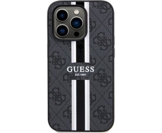 Guess GUHMP15XP4RPSK Hardcase 4G Printed Stripes MagSafe Aizsargapvalks priekš iPhone 15 Pro Max 6.7" Neoriģinālie Maciņi