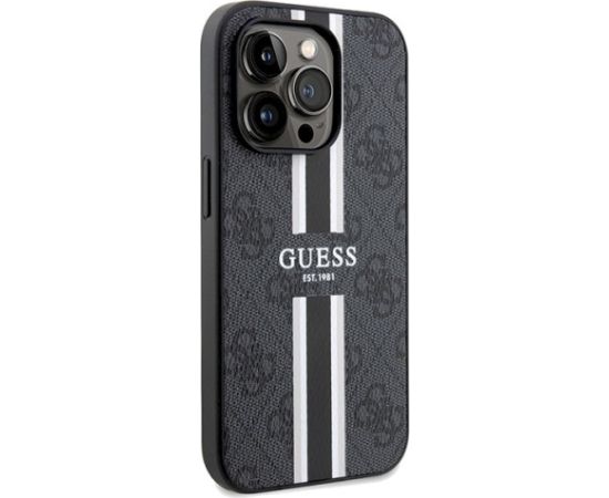 Guess GUHMP15XP4RPSK Hardcase 4G Printed Stripes MagSafe Aizsargapvalks priekš iPhone 15 Pro Max 6.7" Neoriģinālie Maciņi