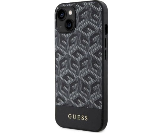 Guess GUHMP14MHGCFSEK hardcase GCube Stripes MagSafe Aizsargapvalks priekš iPhone 14 Plus / 15 Plus 6.7" / melns Neoriģinālie Maciņi