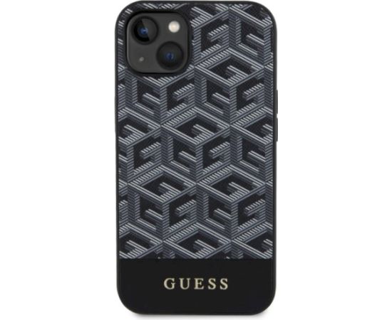 Guess GUHMP14MHGCFSEK hardcase GCube Stripes MagSafe Aizsargapvalks priekš iPhone 14 Plus / 15 Plus 6.7" / melns Neoriģinālie Maciņi