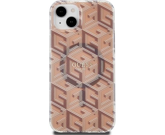 Guess GUHMP15MHGCUSTGW Hardcase IML GCube MagSafe Aizsargapvalks priekš iPhone 15 Plus/14 Plus 6.7" / brūns Neoriģinālie Maciņi