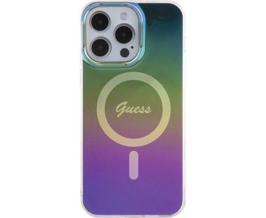 Guess GUHMP15XHITSK Hardcase IML Iridescent MagSafe Aizsargapvalks priekš iPhone 15 Pro Max 6.7" Neoriģinālie Maciņi