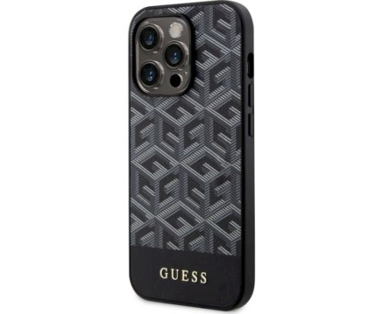 Guess GUHMP14XHGCFSEK GCube Stripes MagSafe Aizsargapvalks priekš iPhone 14 Pro Max 6.7" / melns Neoriģinālie Maciņi