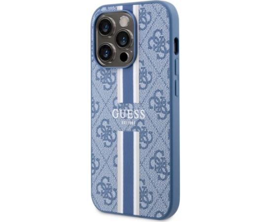 Guess GUHMP14LP4RPSB Hardcase 4G Printed Stripes MagSafe Aizsargapvalks priekš iPhone 14 Pro 6.1" / zils Neoriģinālie Maciņi