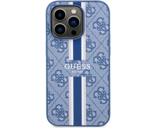 Guess GUHMP14LP4RPSB Hardcase 4G Printed Stripes MagSafe Aizsargapvalks priekš iPhone 14 Pro 6.1" / zils Neoriģinālie Maciņi