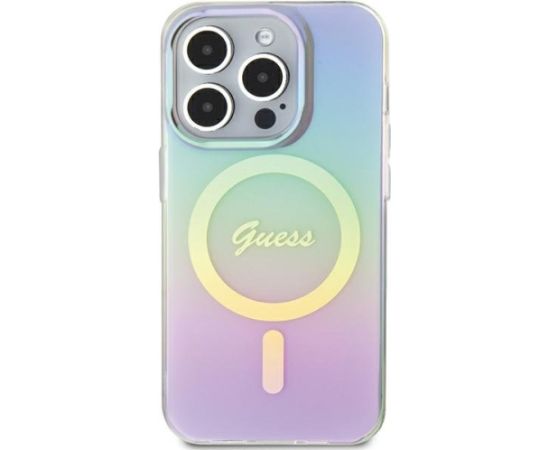 Guess GUHMP15XHITSU Hardcase IML Iridescent MagSafe Aizsargapvalks priekš iPhone 15 Pro Max 6.7" / violets Neoriģinālie Maciņi