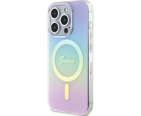 Guess GUHMP15LHITSU Hardcase IML Iridescent MagSafe Aizsargapvalks priekš iPhone 15 Pro 6.1" / violets Neoriģinālie Maciņi