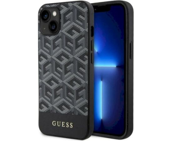 Guess GUHMP14SHGCFSEK GCube Stripes MagSafe Aizsargapvalks priekš iPhone 14 / 15 / 13 6.1" / melns Neoriģinālie Maciņi