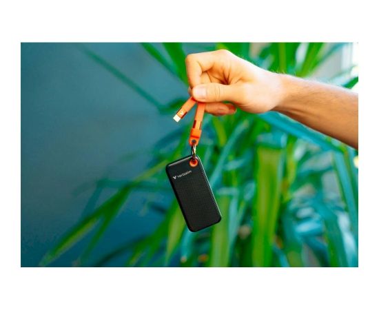 Verbatim 32285 Pocket External Drive SSD Ārējais disks 512GB ar atslēgu piekariņu un USB-C kabeli 3.2 gen.2 / melns-oranžs Ārējie cietie diski HDD SSD