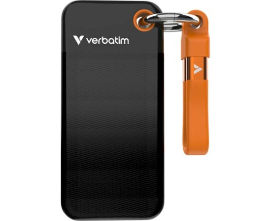 Verbatim 32418 Pocket SSD Ārējais disks 256GB USB-C 3.2 gen.2 / melns-oranžs Ārējie cietie diski HDD SSD