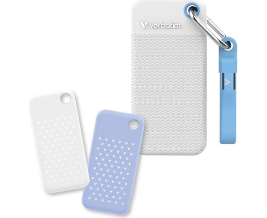 Verbatim 32320 External Drive Pocket SSD Ārējais disks 1TB USB-C 3.2 gen.2 / balts-gaiši zils Ārējie cietie diski HDD SSD