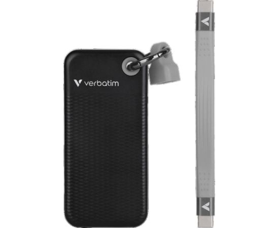 Verbatim 32282 Pocket SSD Ārējais disks 512GB USB-C 3.2 gen.2 atslēgu piekariņš / melns-pelēks Ārējie cietie diski HDD SSD