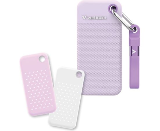 Verbatim 32323 External Drive Pocket SSD Ārējais disks 2TB USB-C 3.2 gen.2 / balti-violets Ārējie cietie diski HDD SSD