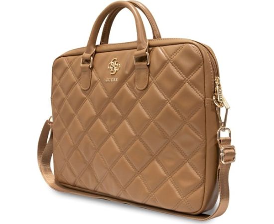 Guess Bag GUCB15ZPSQSSGW Klēpjdatora maciņš 16" Quilted 4G / brūns Somas portatīvajiem datoriem