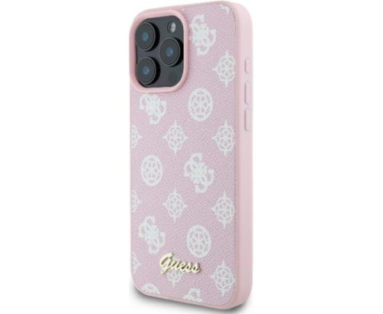 Guess GUHMP16LPGPYSP Peony Script Logo MagSafe Aizsargapvalks priekš iPhone 16 Pro 6.3" / rozā Neoriģinālie Maciņi
