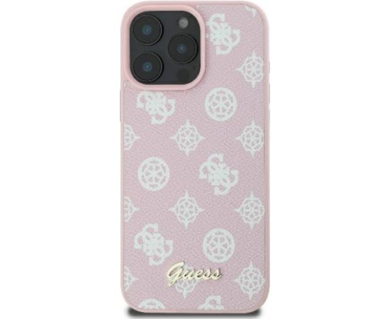 Guess GUHMP16LPGPYSP Peony Script Logo MagSafe Aizsargapvalks priekš iPhone 16 Pro 6.3" / rozā Neoriģinālie Maciņi