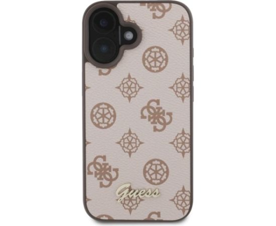 Guess GUHMP16SPGPYSW Peony Script MagSafe Aizsargapvalks priekš iPhone 16 6.1" / brūns Neoriģinālie Maciņi