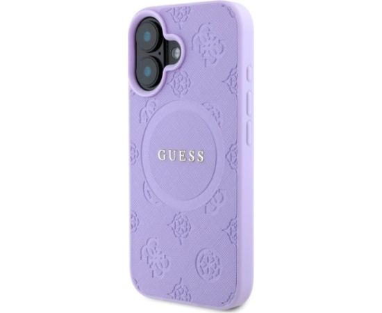 Guess GUHMP16MPSAPSMEU Hardcase Saffiano Peony Classic Logo Aizsargapvalks priekš iPhone 16 Plus 6.7" / violets Neoriģinālie Maciņi